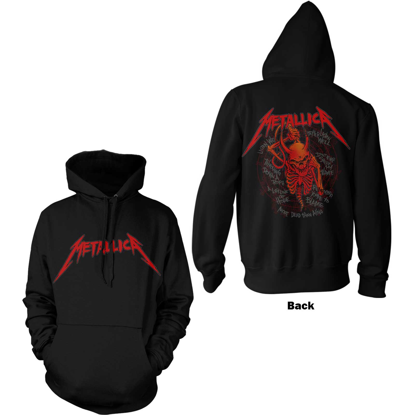 Mikina Metallica - Skull Screaming Red, Unisex,Čierna,S
