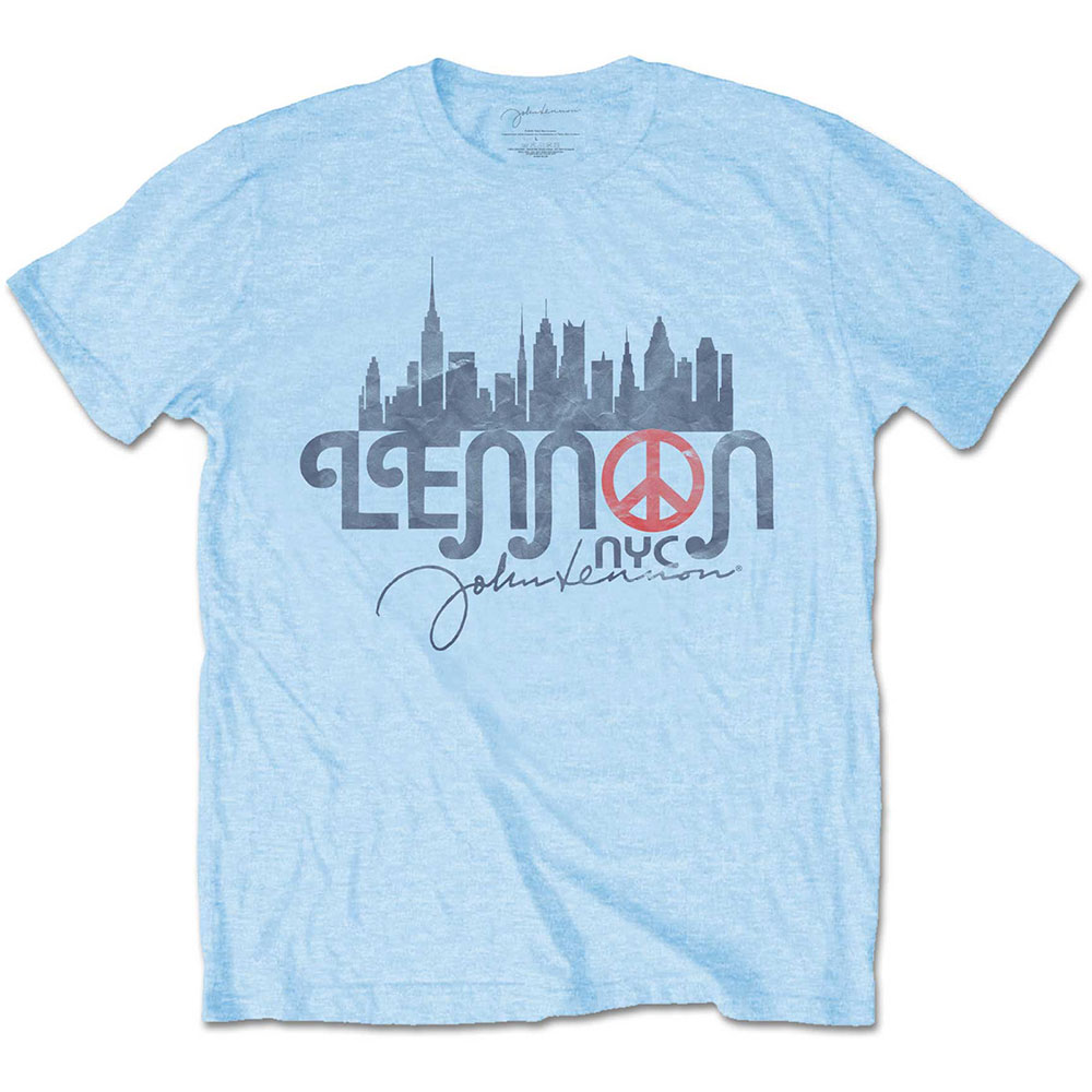 Tričko John Lennon - NYC Skyline, Unisex,Modrá,XXL