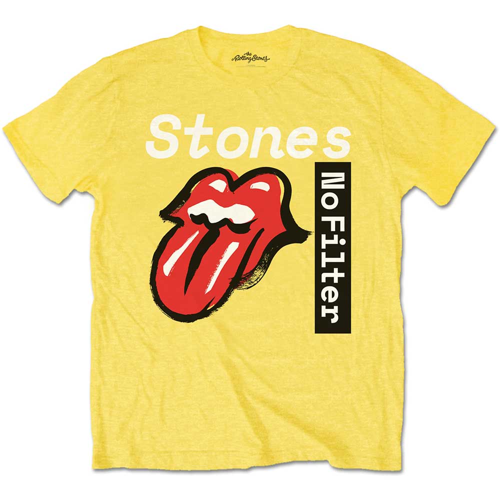 Tričko The Rolling Stones - No Filter Text, Unisex,Žltá,XXL