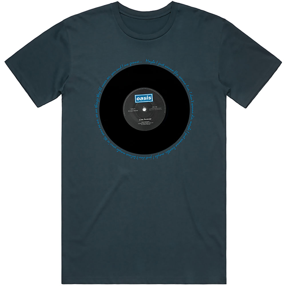 Tričko Oasis - Live Forever Single, Unisex,Modrá,XXL