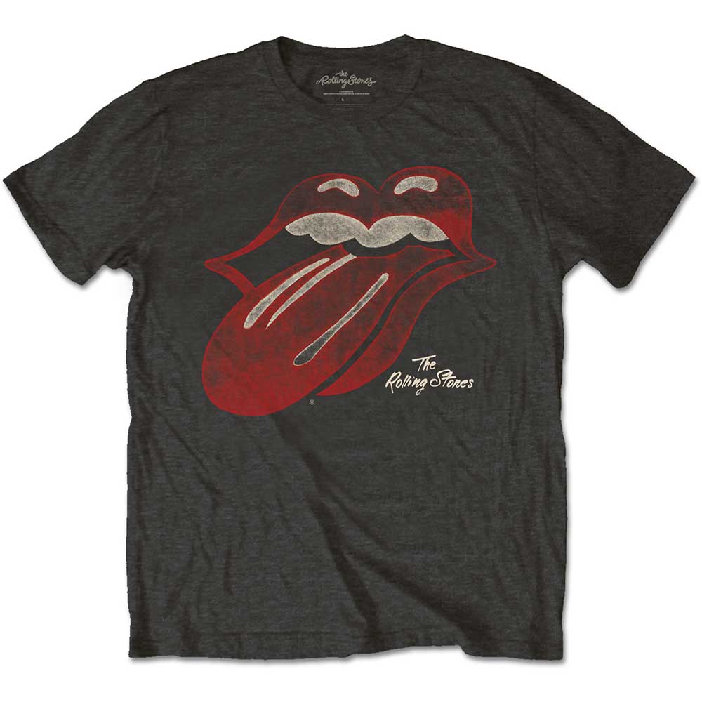 Tričko The Rolling Stones - Vintage Tongue Logo, Unisex,Šedá,XXL