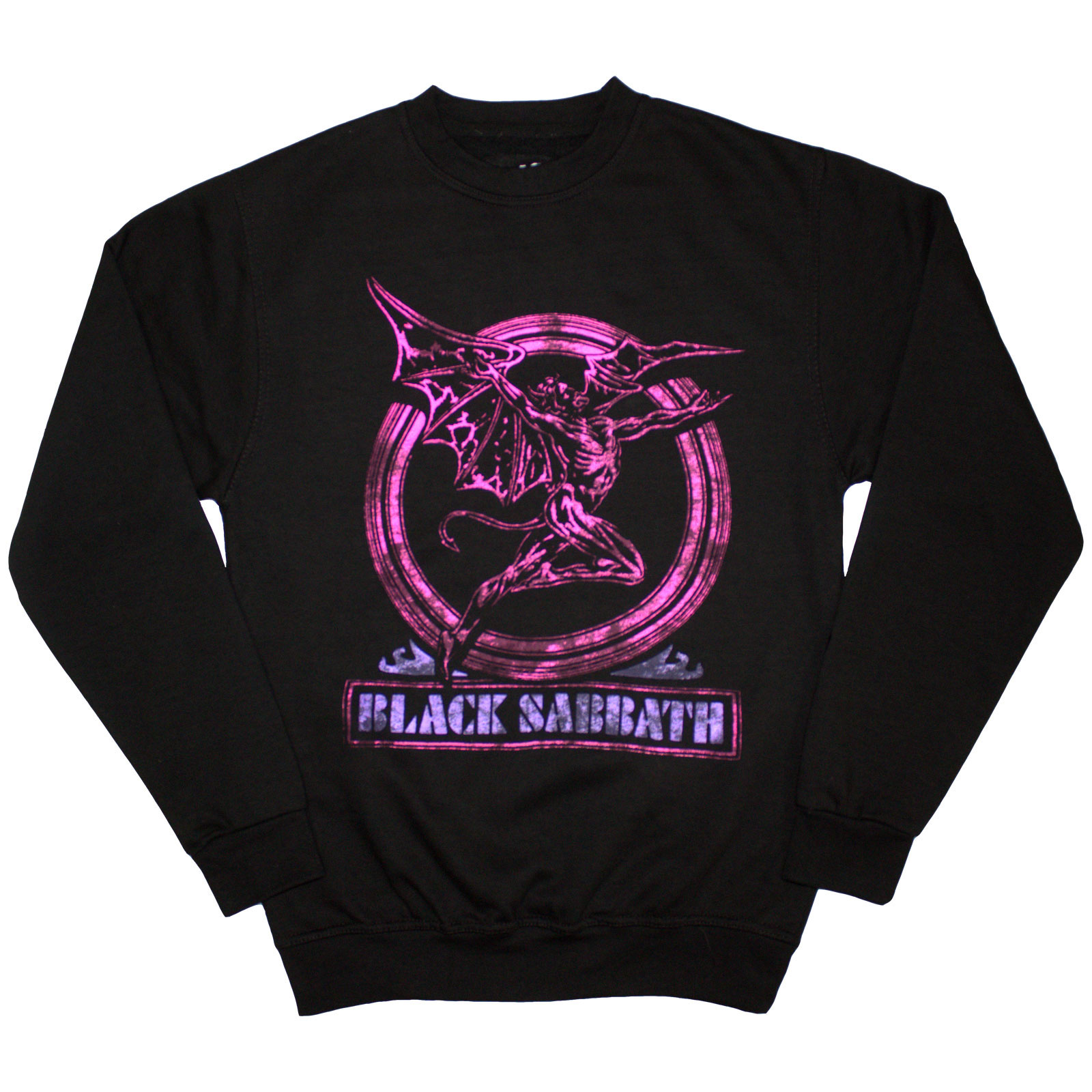 Crewneck Black Sabbath - Neon Pink Henry, Unisex,Čierna,XL