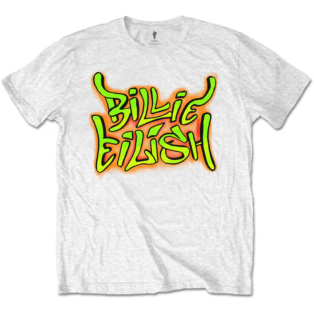 Tričko Billie Eilish - Graffiti, Unisex,Biela,L
