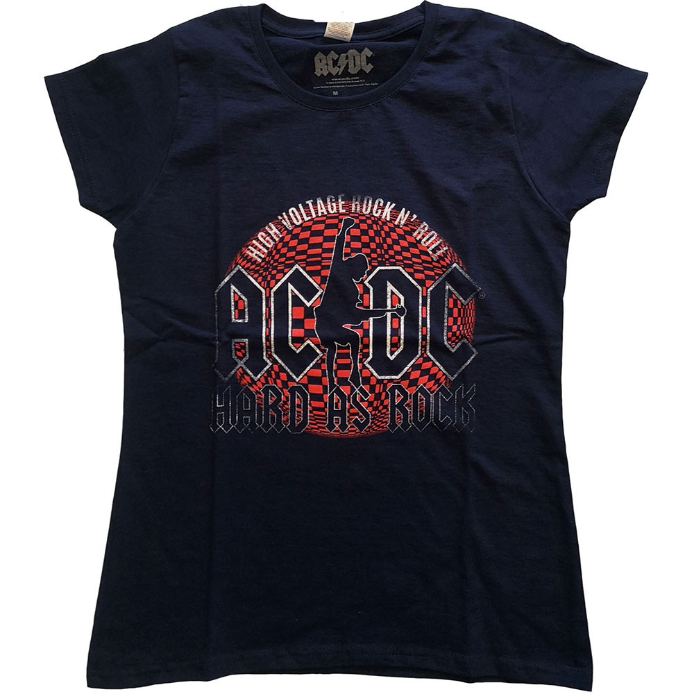 Tričko AC/DC - Hard As Rock, Žena,Modrá,XXL