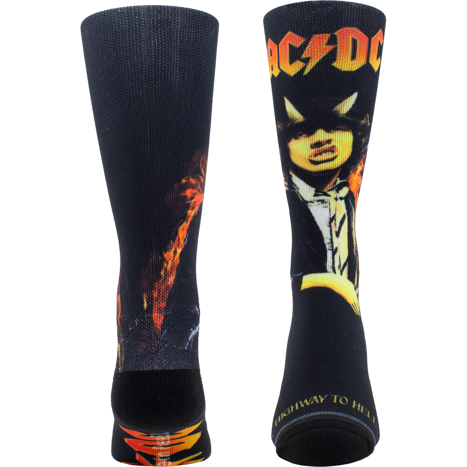 Ponožky AC/DC - Unisex Crew Socks: Highway To Hell Sublimation (Black) (UK Size 6.5 - 11), Unisex,Čierna,Univerzálna
