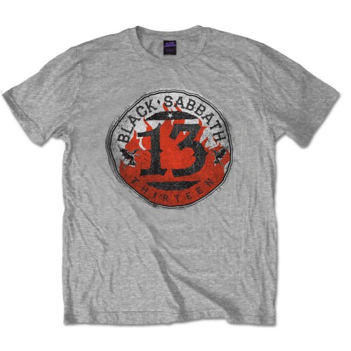 Tričko Black Sabbath - 13 Flame Circle, Unisex,Šedá,S