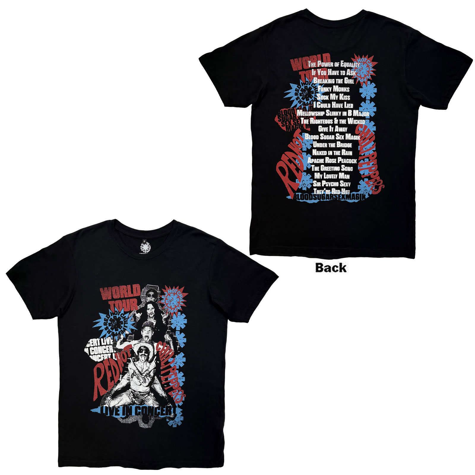Tričko Red hot chili peppers - Blood Sugar Sex Magik Tracklist, Unisex,Čierna,XL