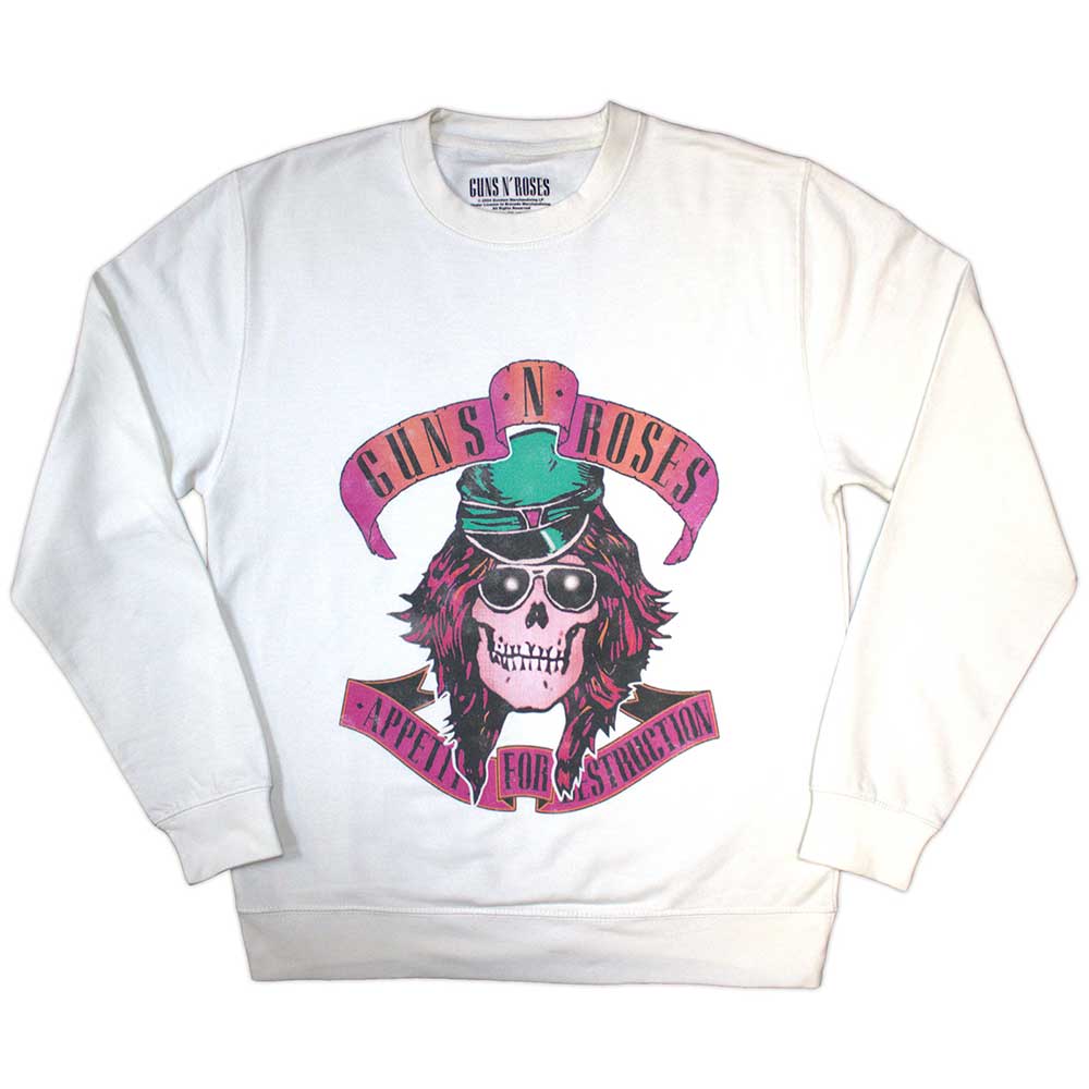 Crewneck Guns N’ Roses - Axl Skull, Unisex,Biela,XXL