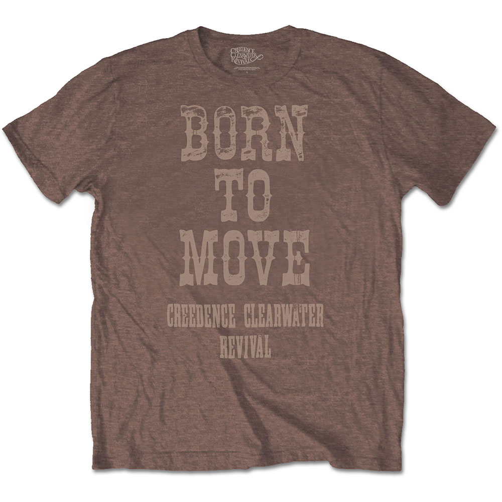 Tričko Creedence Clearwater Revival - Born To Move, Unisex,Hnedá,XXL
