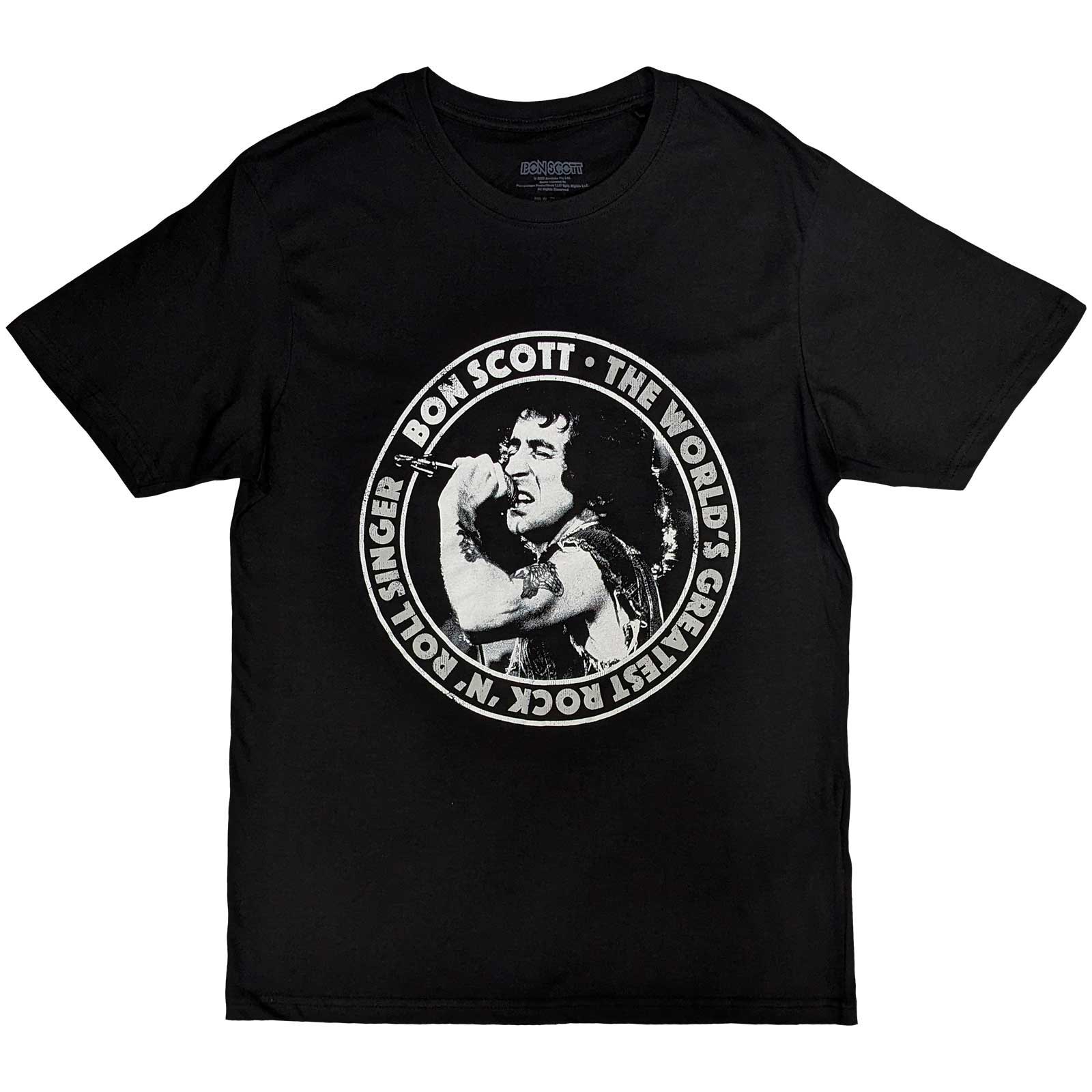 Tričko Bon Scott - TWGRRS Circle, Unisex,Čierna,XXL