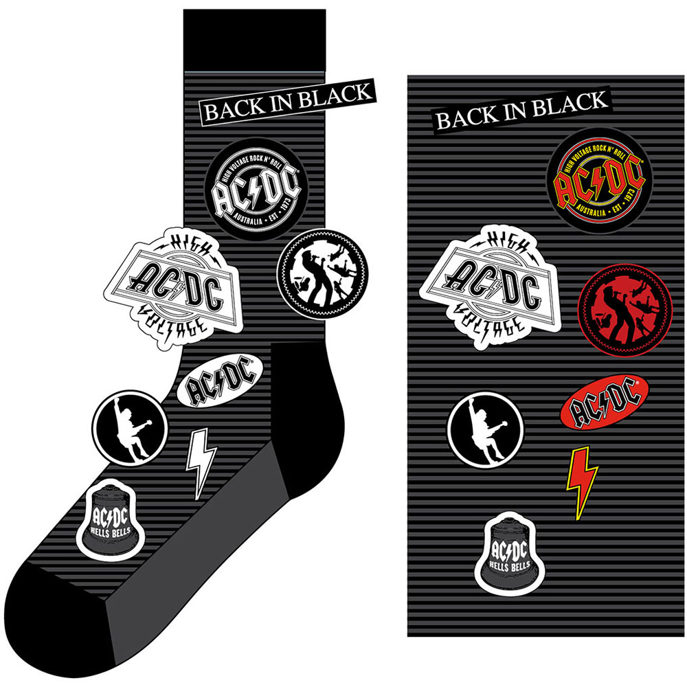 Ponožky AC/DC - Icons, Unisex,Čierna,UK 7 - 11