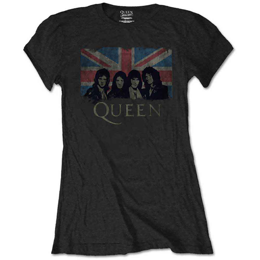 Tričko Queen - Union Jack, Žena,Čierna,S