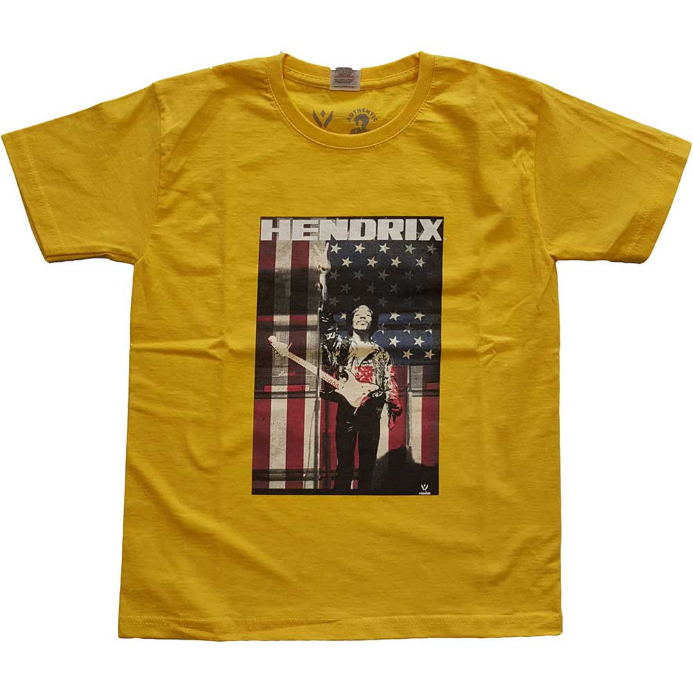 Tričko Jimi Hendrix - Peace Flag, Dieťa,Žltá,12 – 14 rokov
