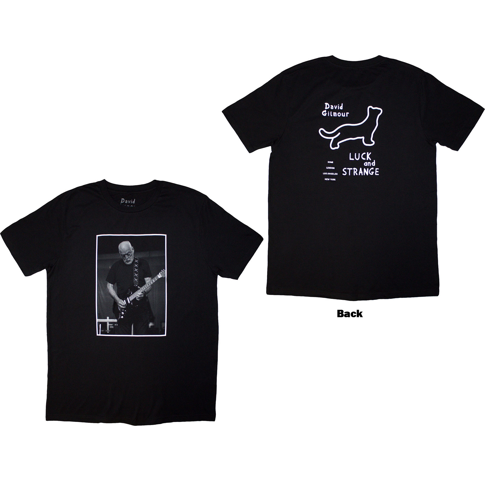 Tričko David Gilmour - Luck & Strange Black Cat Strat, Unisex,Čierna,3XL