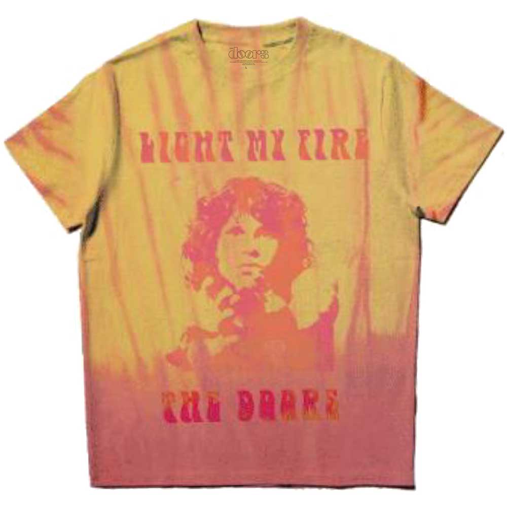 Tričko The Doors - Light My Fire, Unisex,Oranžová,XXL