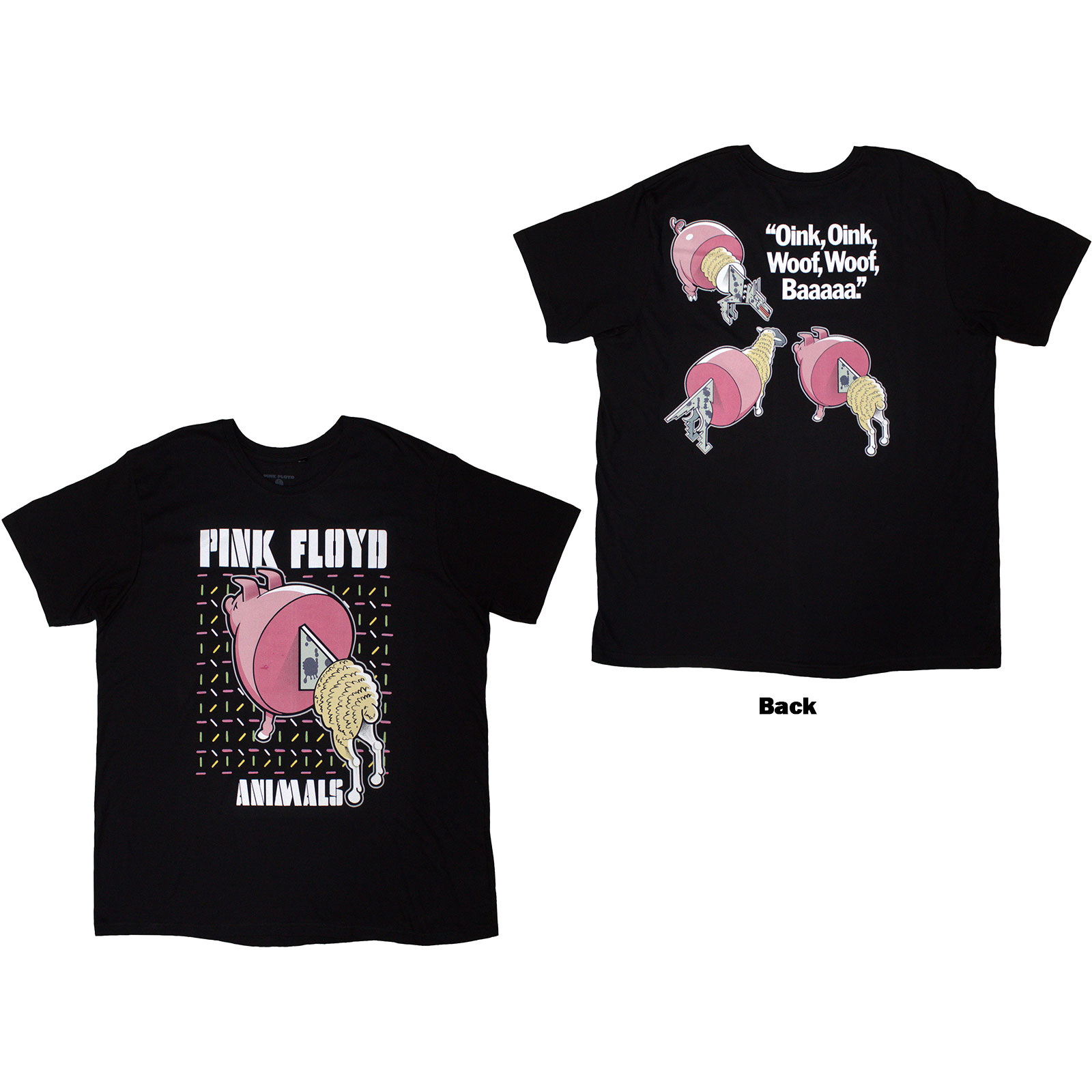 Tričko Pink Floyd - Animals Cartoons, Unisex,Čierna,L