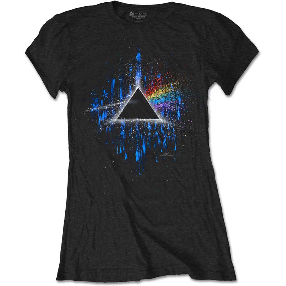 Tričko Pink Floyd - Dark Side of the Moon Blue Splatter, Žena,Čierna,XXL
