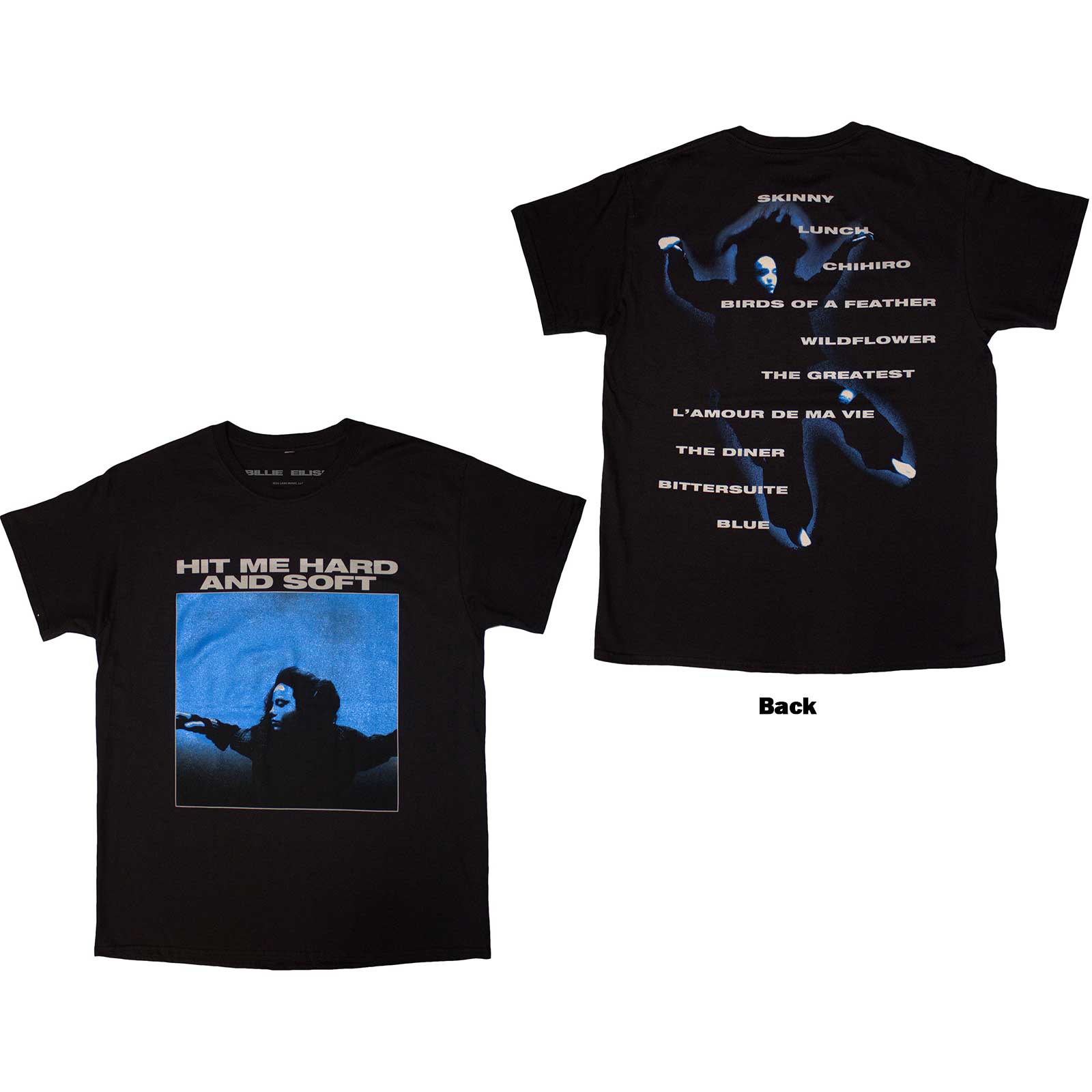 Tričko Billie Eilish - Hit Me Hard And Soft Tracklist, Unisex,Čierna,XXL