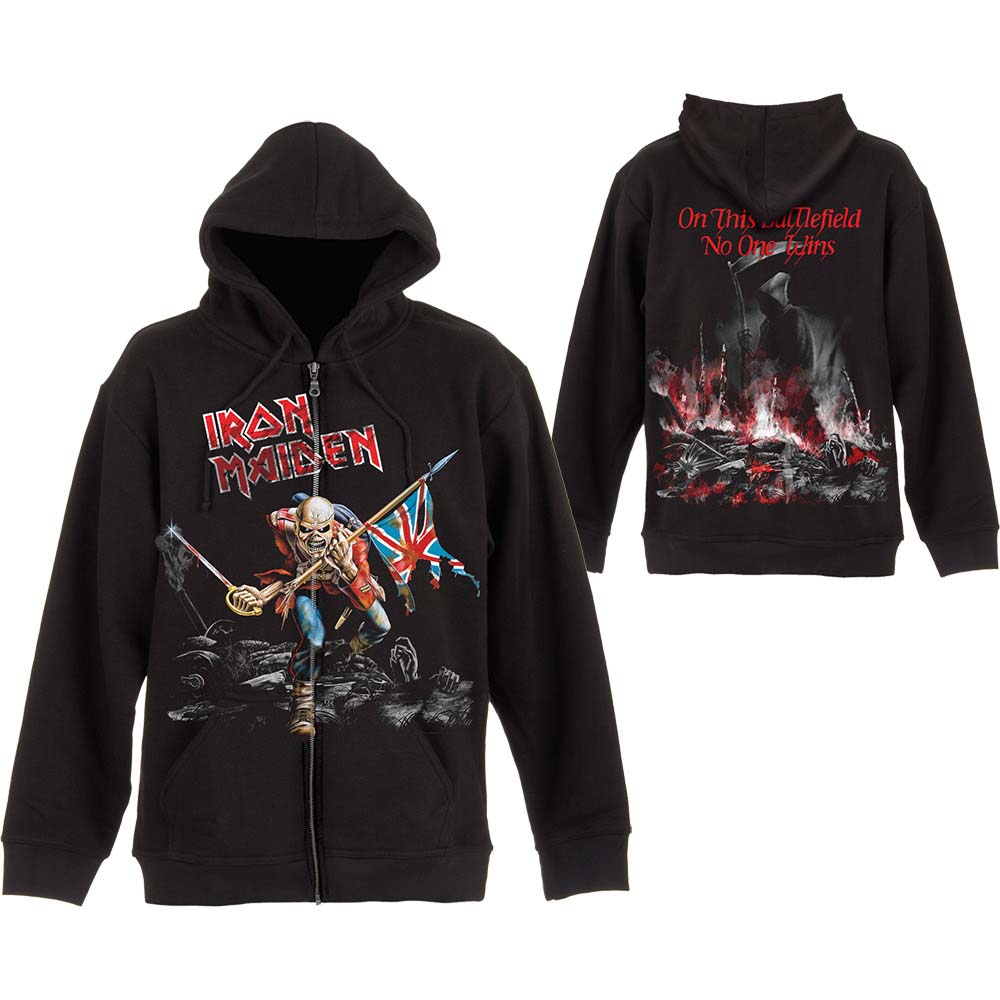 Mikina na zips Iron Maiden - Scuffed Trooper, Unisex,Čierna,S
