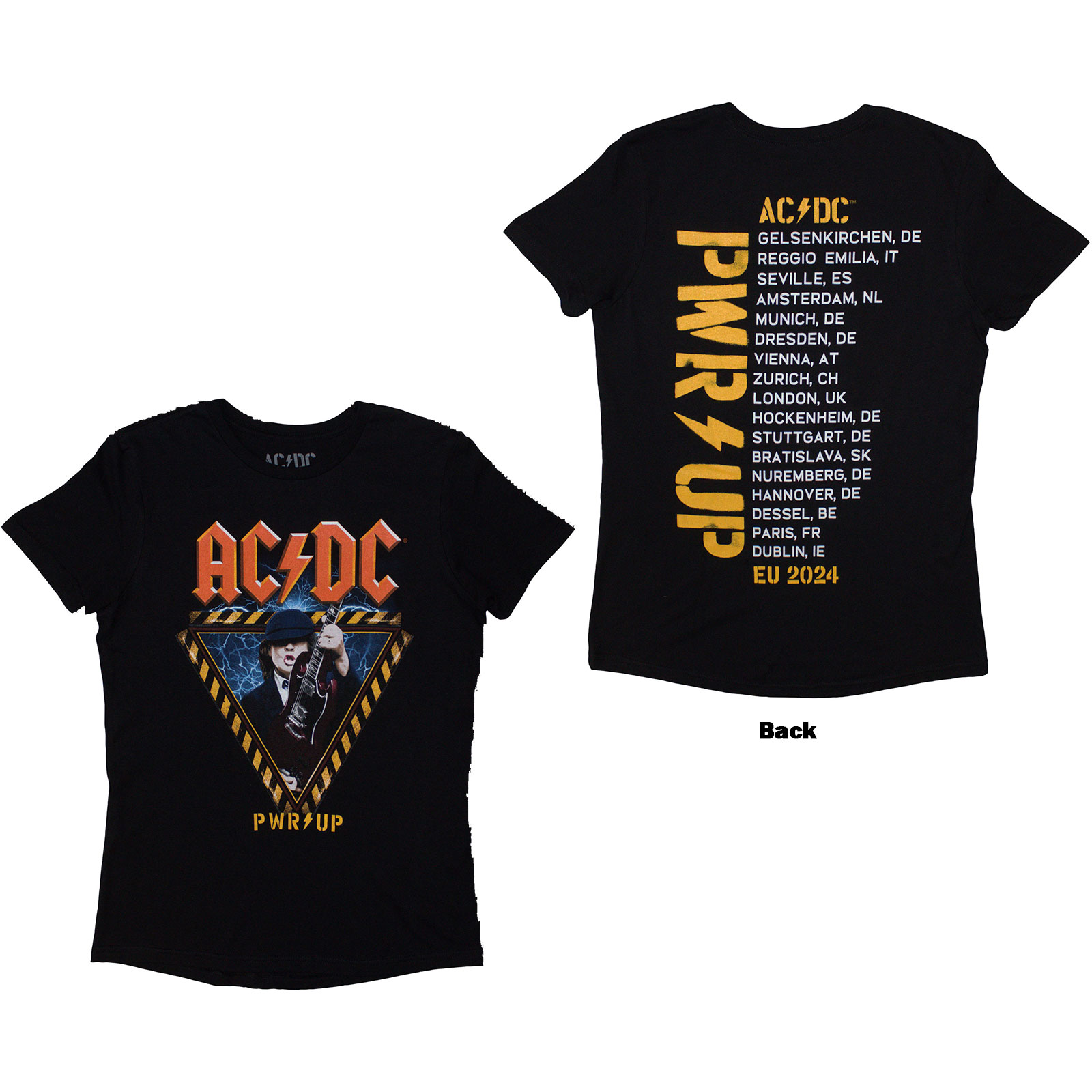 Tričko AC/DC - Angus Triangle PWR-UP EU Tour '24, Žena,Čierna,XXL