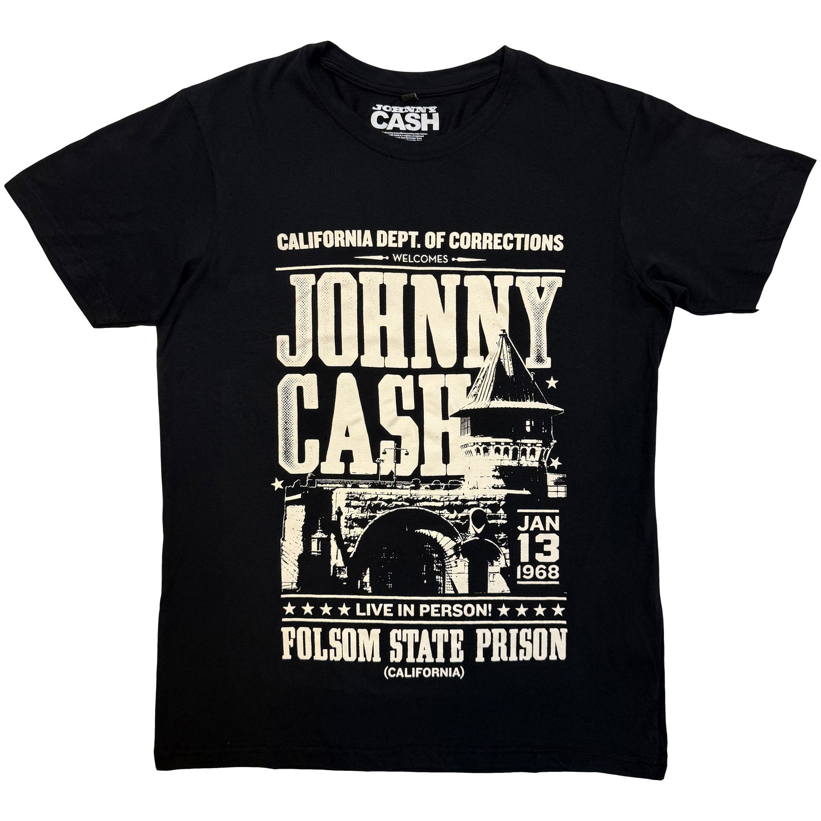 Tričko Johnny Cash - Prison Poster, Unisex,Čierna,XXL