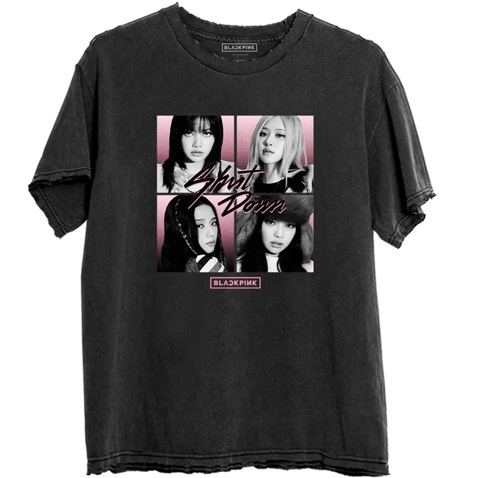 Tričko Blackpink - Shut Down Photo Grid, Unisex,Čierna,L