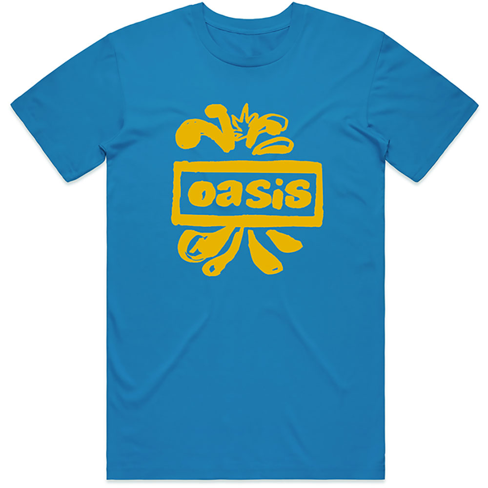 Tričko Oasis - Drawn Logo, Unisex,Modrá,M