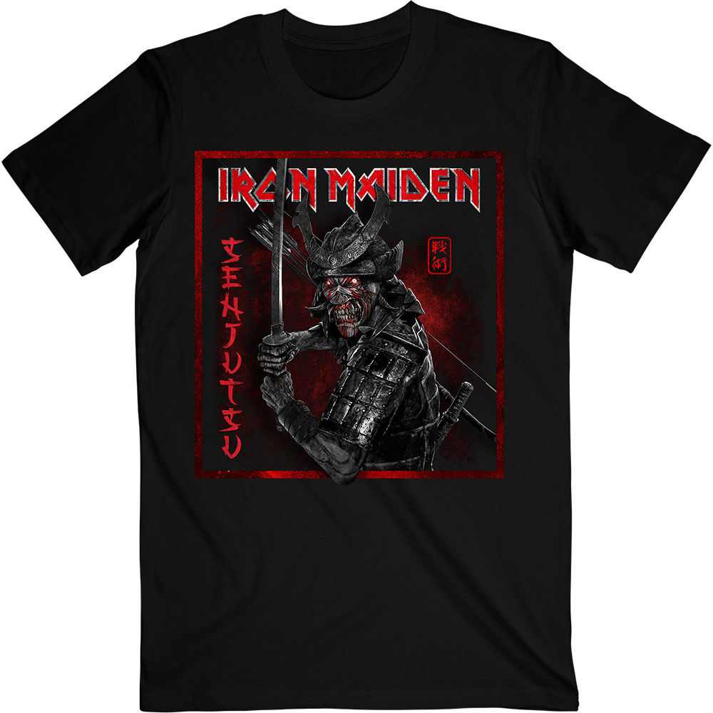 Tričko Iron Maiden - Senjutsu Cover Distressed Red, Unisex,Čierna,XXL