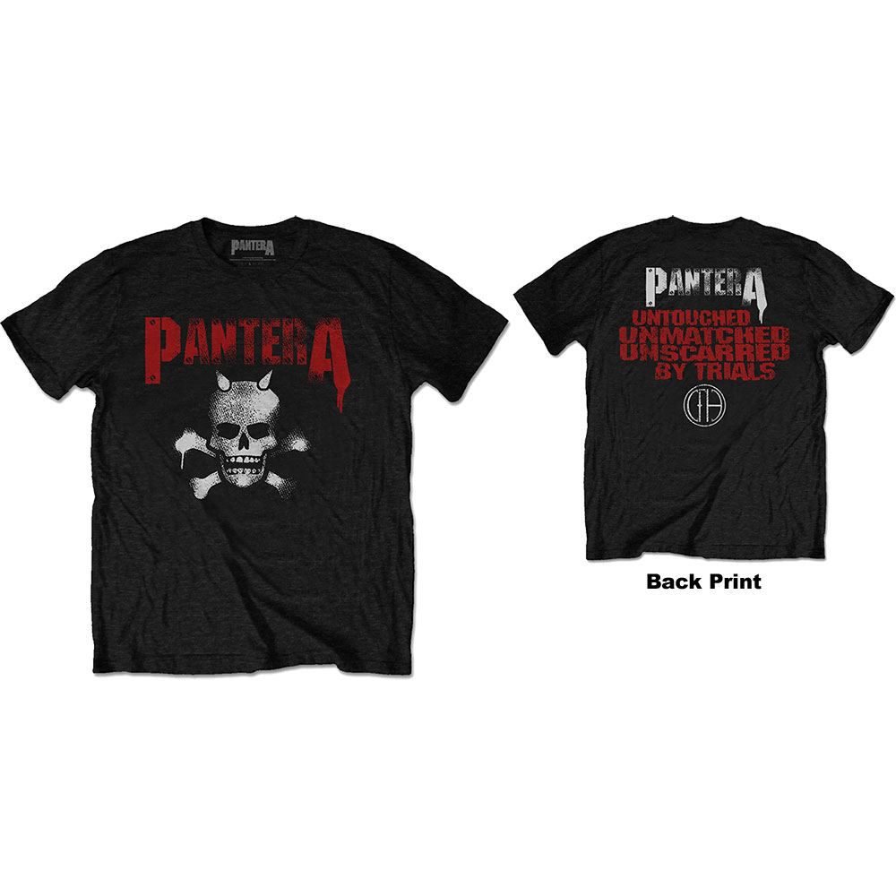 Tričko Pantera - Horned Skull Stencil, Unisex,Čierna,XXL