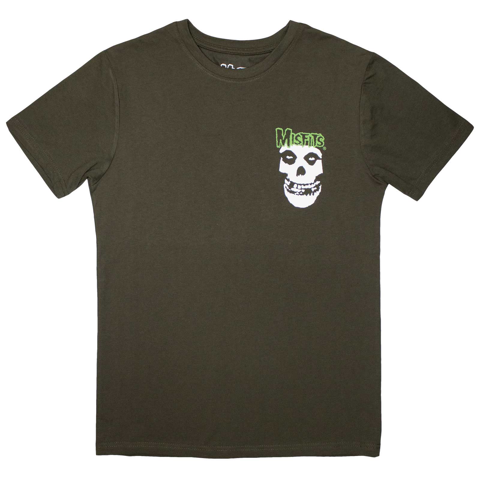 Tričko Misfits - Mini Skull & Logo, Unisex,Zelená,XXL