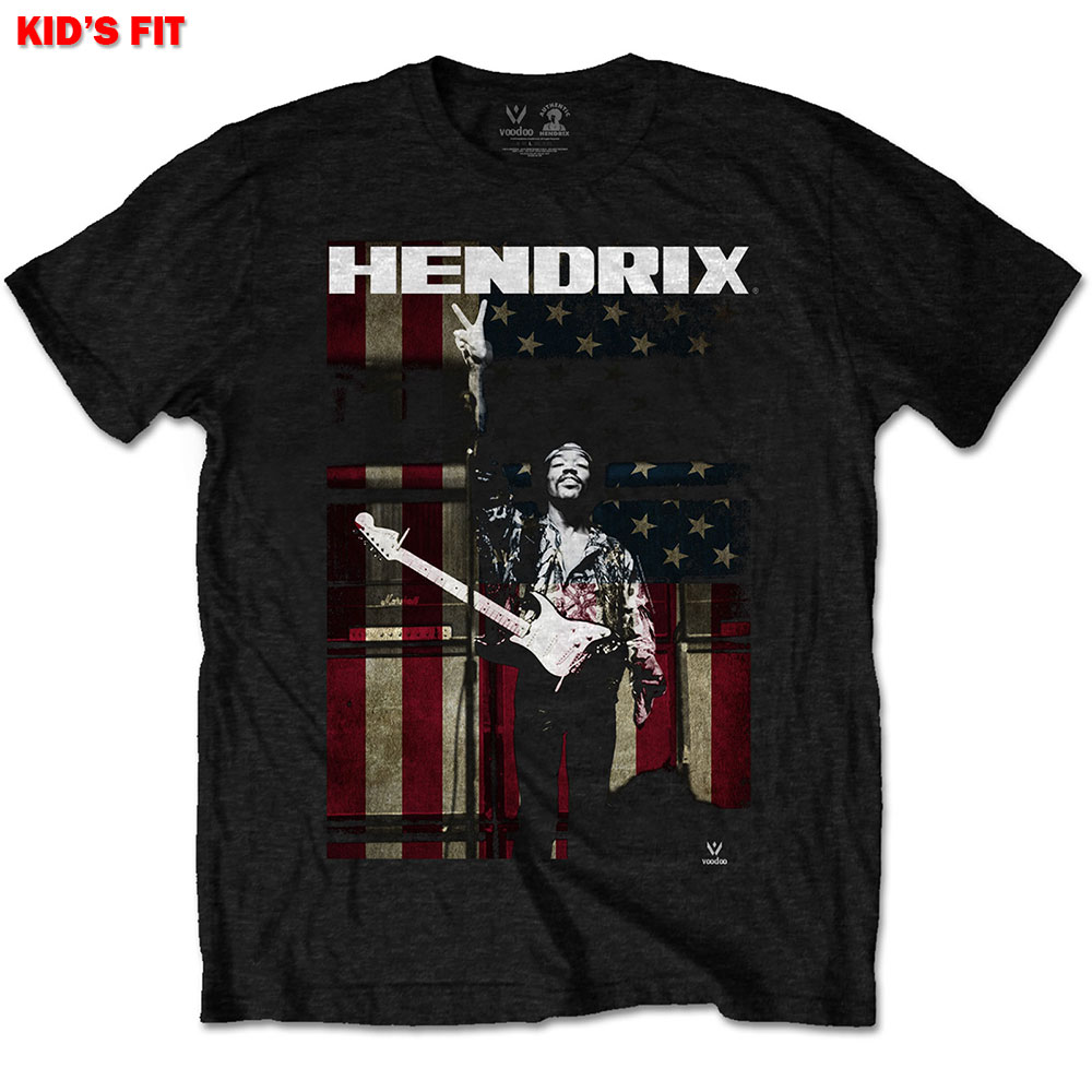 Tričko Jimi Hendrix - Peace Flag, Dieťa,Čierna,11 – 12 rokov