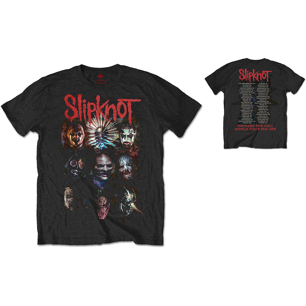 Tričko Slipknot - Prepare for Hell 2014-2015 Tour, Unisex,Čierna,XXL