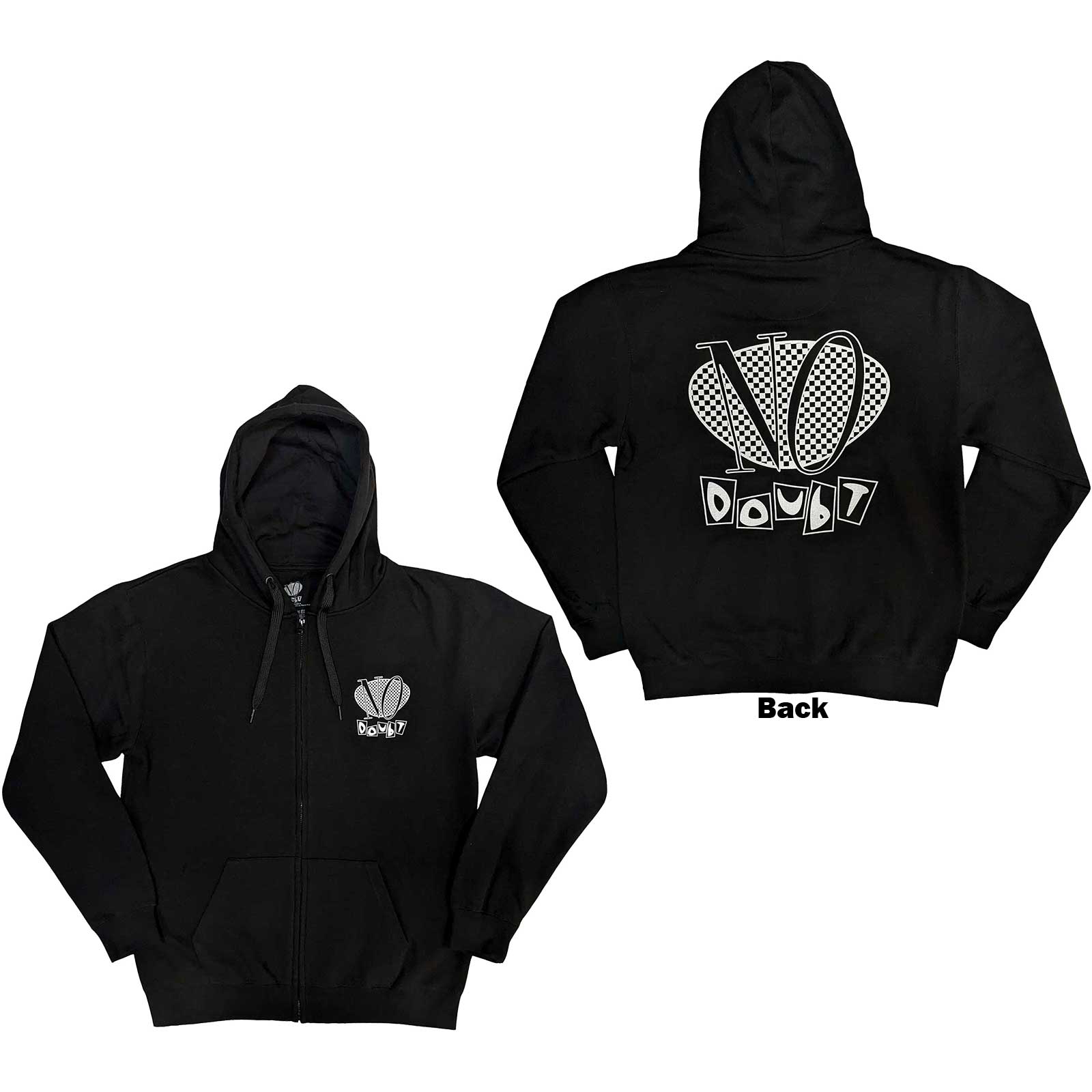 Mikina na zips No Doubt - Checker Logo, Unisex,Čierna,XXL
