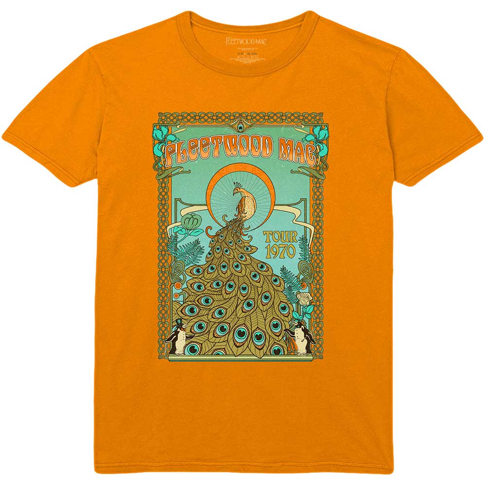 Tričko Fleetwood Mac - Peacock, Unisex,Oranžová,XXL