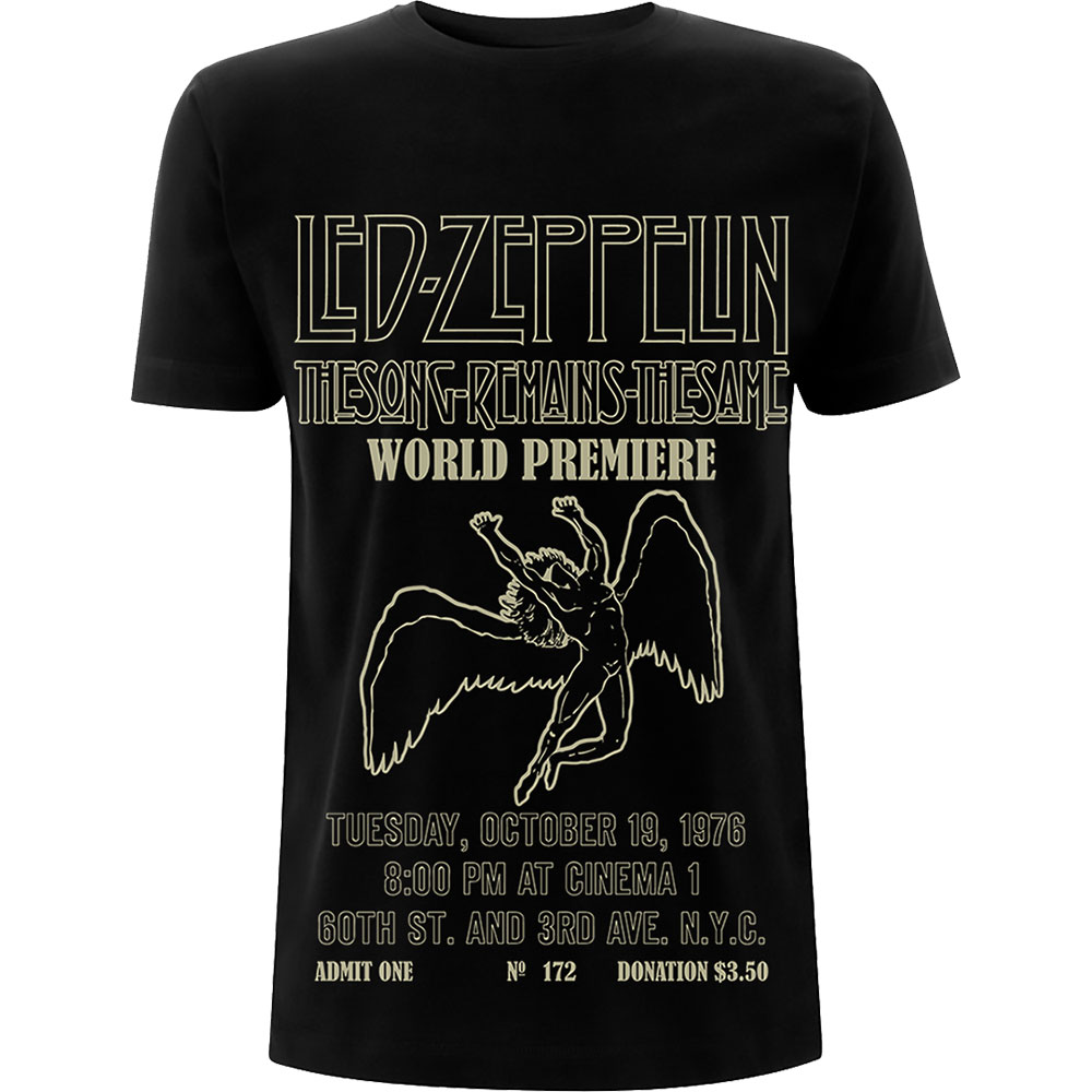 Tričko Led Zeppelin - TSRTS World Premier, Unisex,Čierna,XXL