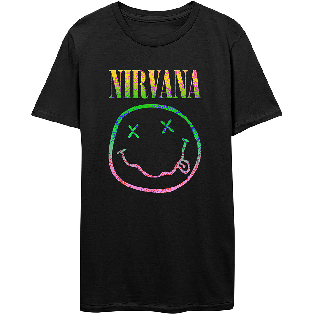 Tričko Nirvana - Sorbet Ray Smiley, Unisex,Čierna,XXL