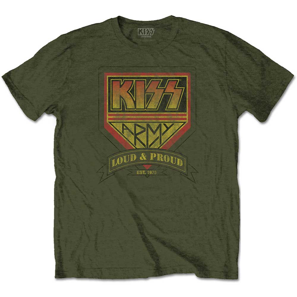 Tričko Kiss - Loud & Proud, Unisex,Zelená,XXL