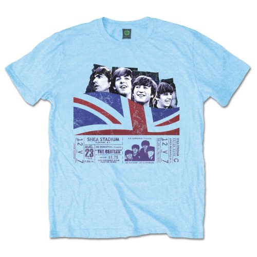 Tričko The Beatles - Shea Stadium, Unisex,Modrá,XXL