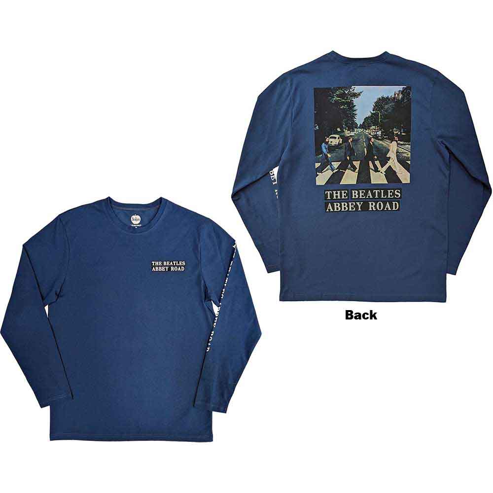 Tričko s dlhým rukávom The Beatles - Abbey Road, Unisex,Modrá,XXL