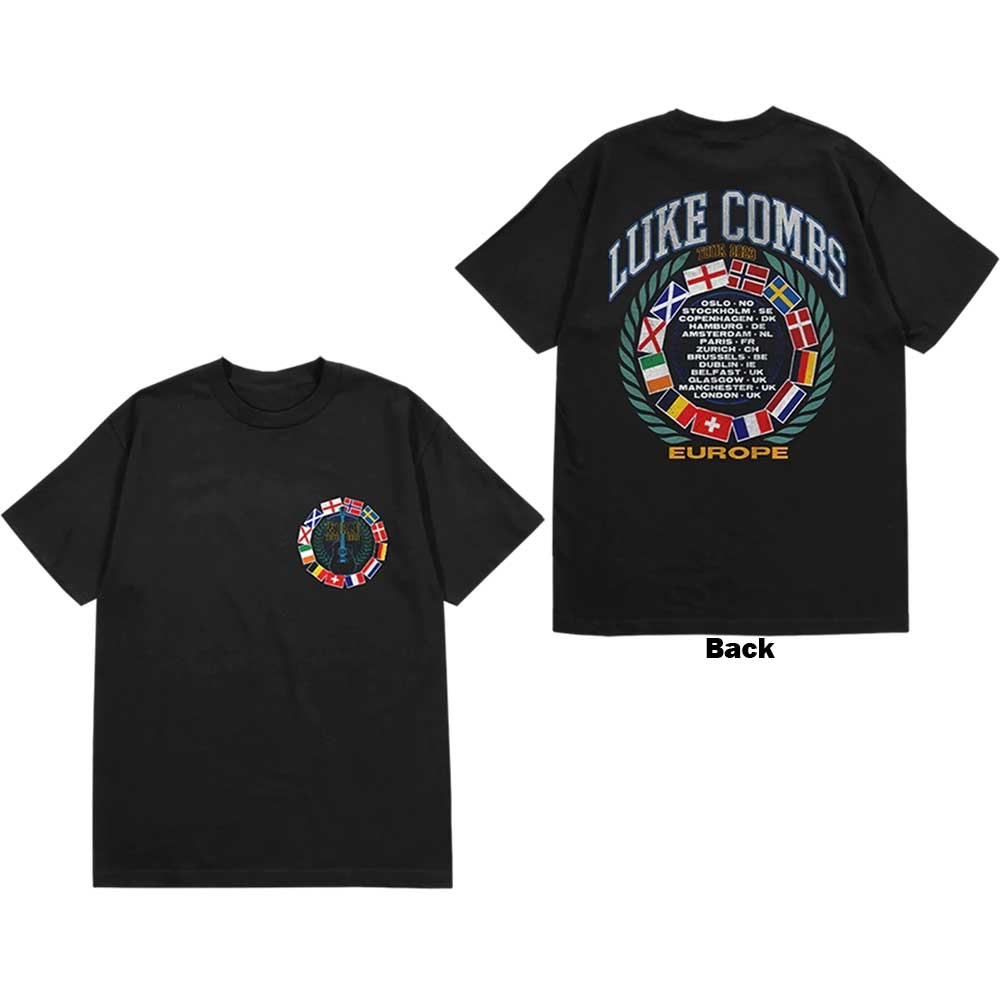 Tričko Luke Combs - Tour '23 Flag, Unisex,Čierna,XXL