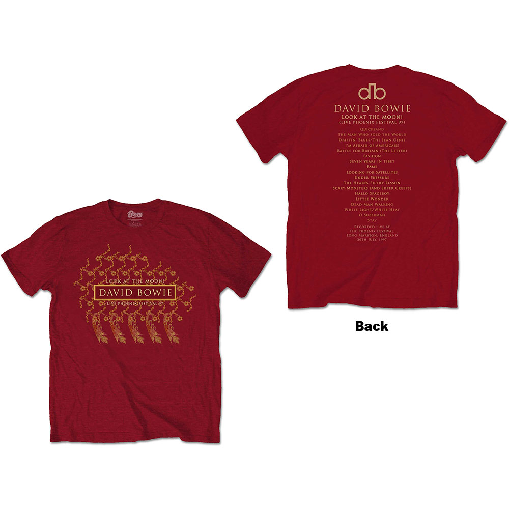 Tričko David Bowie - Pheonix Festival, Unisex,Červená,XXL