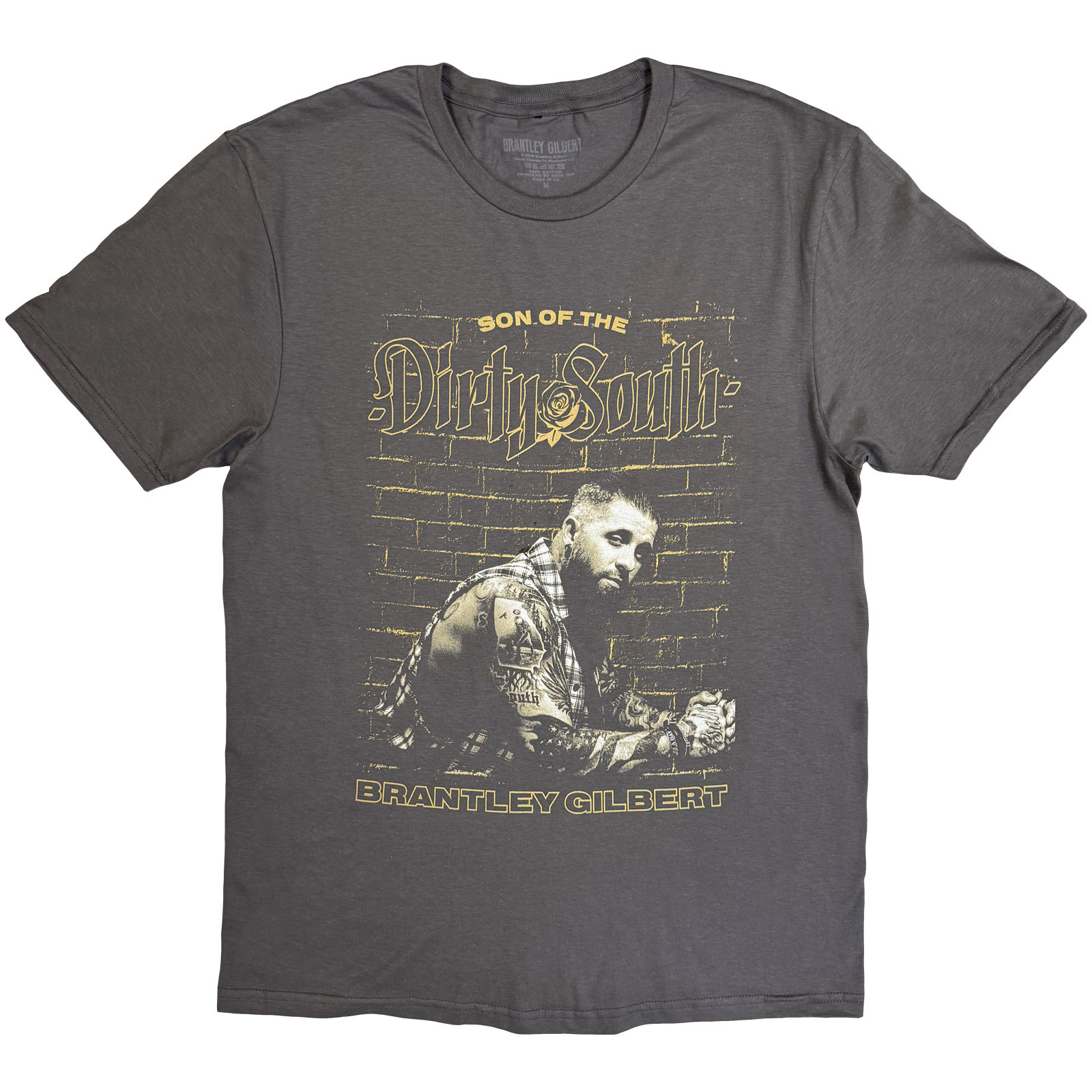 Tričko Brantley Gilbert - Dirty South, Unisex,Šedá,XXL