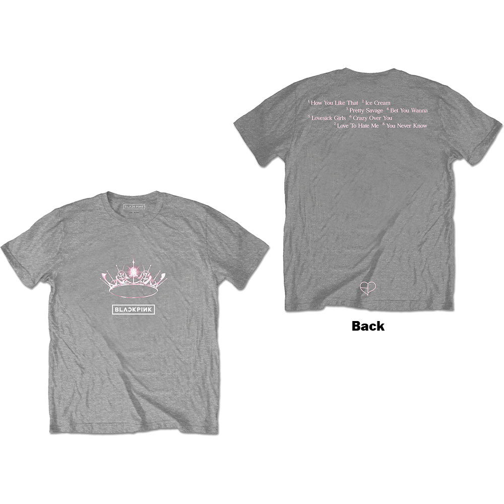Tričko Blackpink - The Album - Crown, Unisex,Šedá,XXL