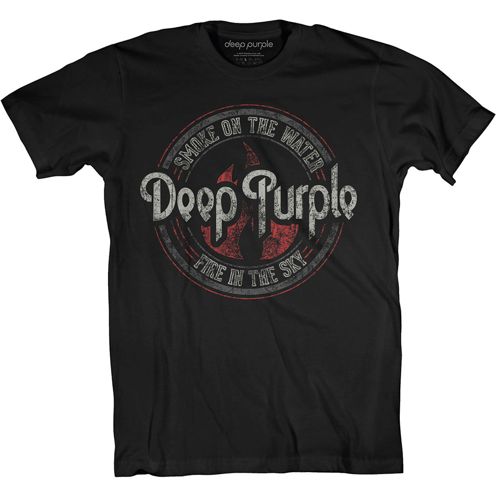 Tričko Deep Purple - Smoke Circle, Unisex,Čierna,XXL