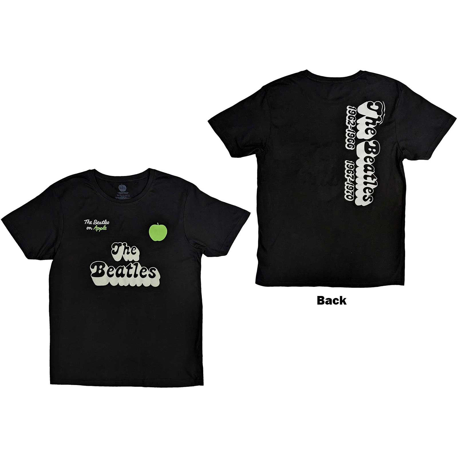 Tričko The Beatles - 70s Logo & Years, Unisex,Čierna,XXL