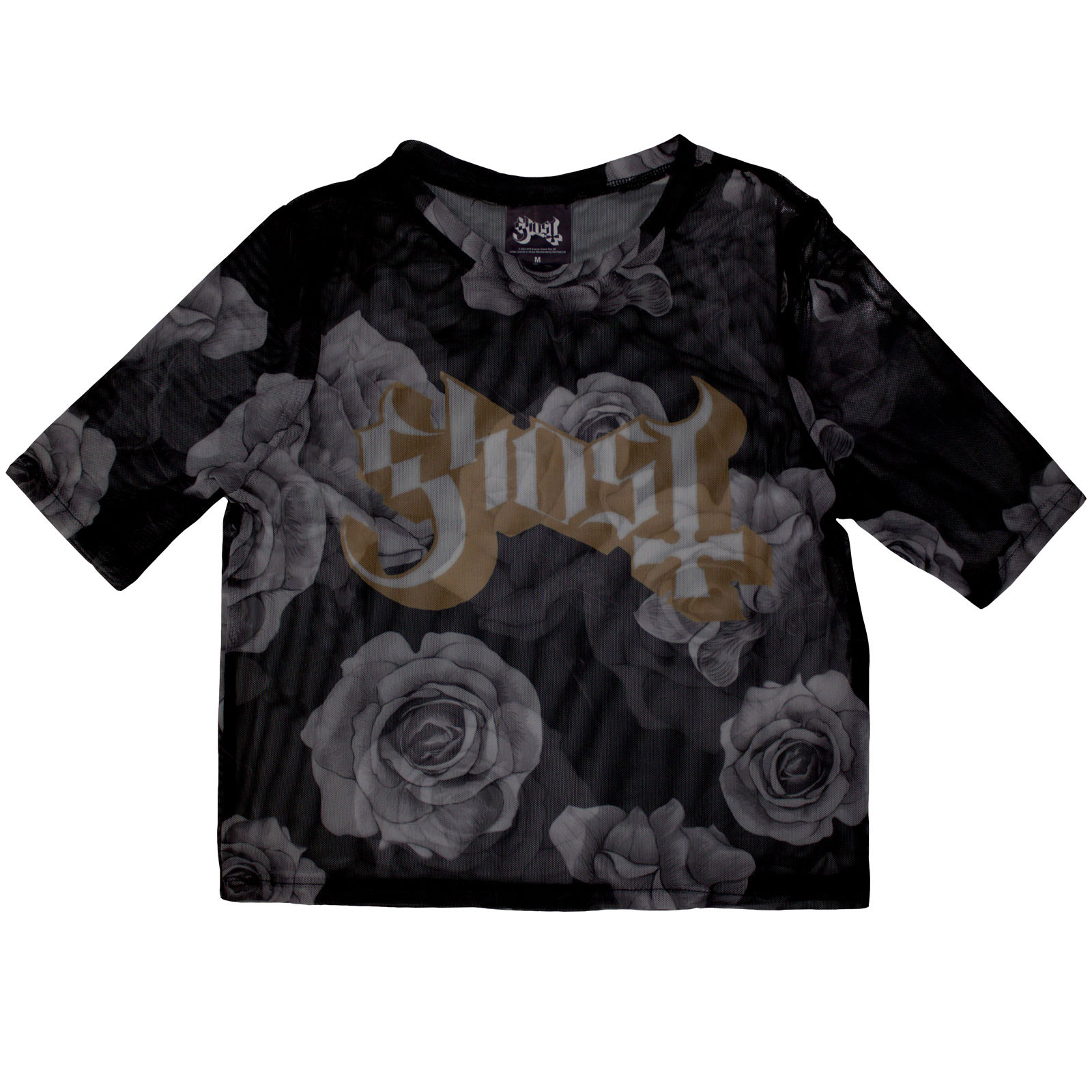 Tielko Ghost - Logo & Roses, Žena,Čierna,XXL