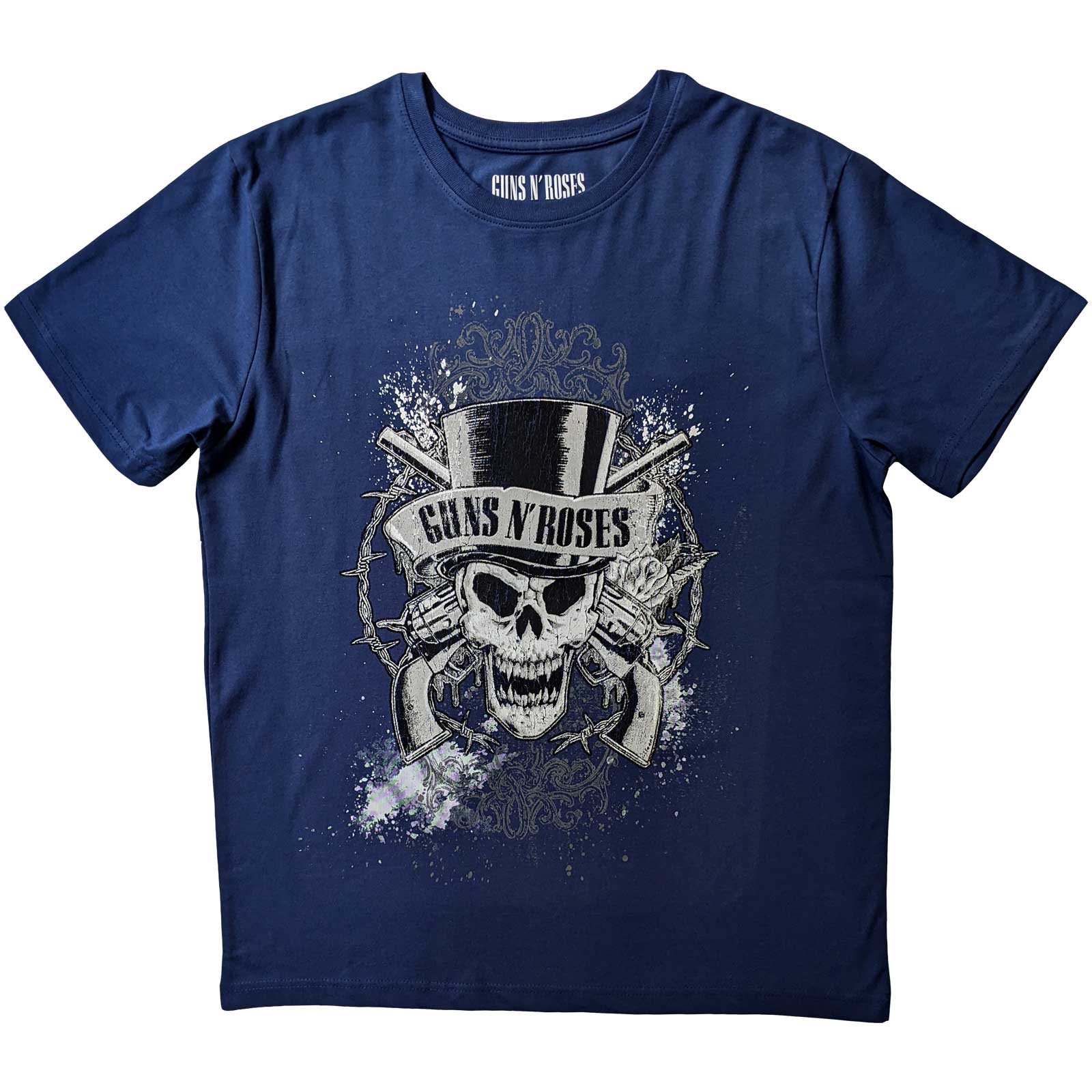 Tričko Guns N’ Roses - Faded Skull, Unisex,Modrá,XXL