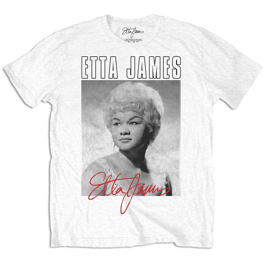 Tričko Etta James - Portrait, Unisex,Biela,XXL
