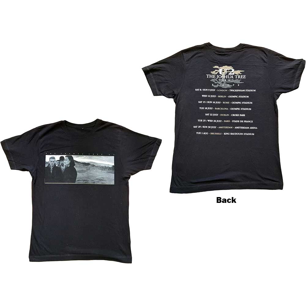 Tričko U2 - Joshua Tree Photo, Unisex,Čierna,XL