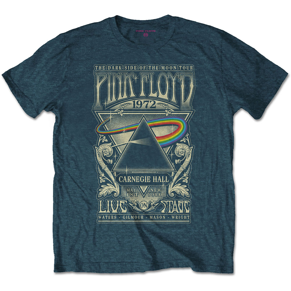 Tričko Pink Floyd - Carnegie Hall Poster, Unisex,Modrá,XXL